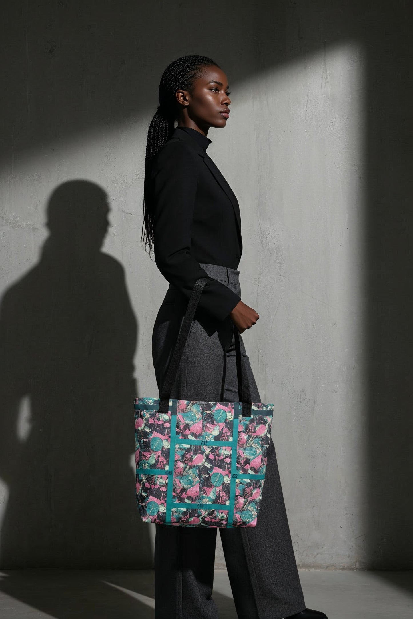 O.S.L Abstract Time Waits For No One All Over Print Tote Bag