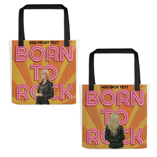 Personalized - Born To Rock - All Over Print Tote Bag- Custom Name or Text